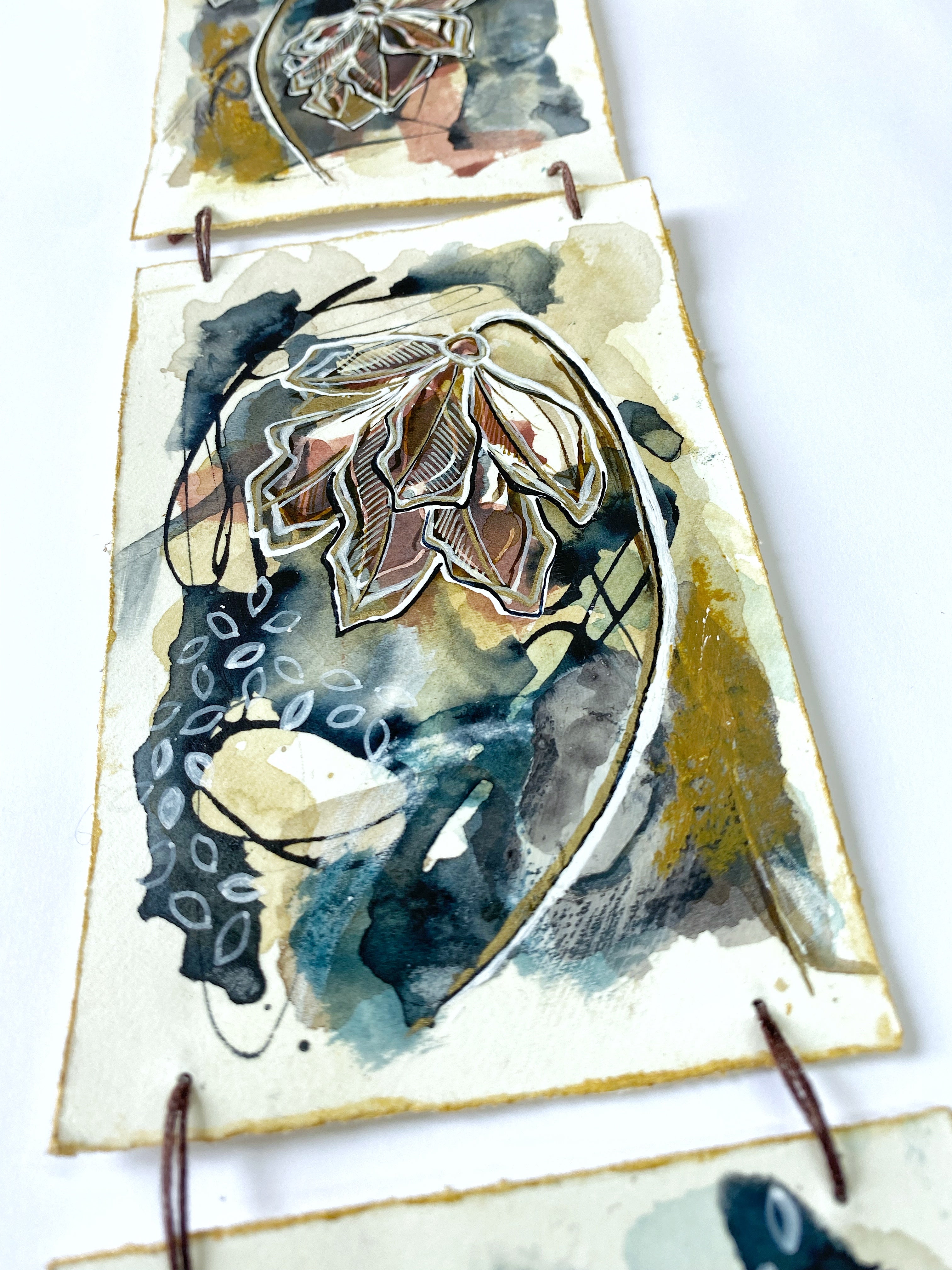 Autumn Vibes - Original Painting, Triptych Wall Hanging